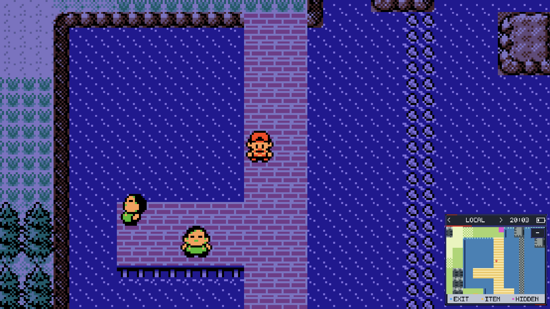 Kanto Gear local map displayed as a resizable overlay over Pokémon Gold