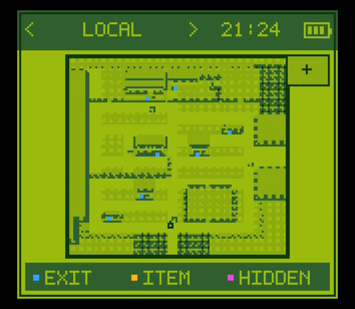 Kanto Gear detailed local map with exits and item markers